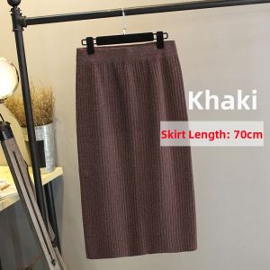 LUQIAN | Plus Size Split Skirt Knit Pencil Skirt