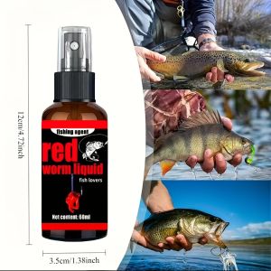Powerful Fishing Bait Spray-Red Worm Liquid Attractant with Nozzle Suitable for Freshwater/Salt Water Angling–Long Lasting Lure