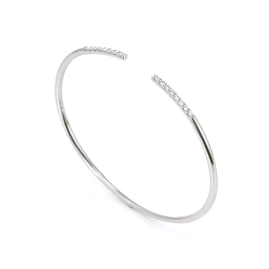 Chow Sang Sang 周生生 Daily Luxe18K White Gold Diamond Bangle (07 Wrist size 14.5-15.5cm) 89955K