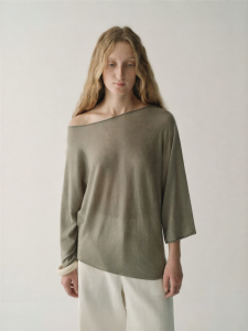 INSIS FEMME | Australian Merino Water-Soluble Wool One-Shoulder Asymmetric Knitted Top