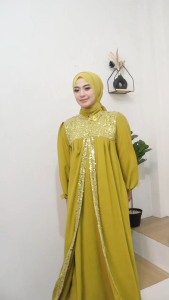SET HIJAB - Zelindra Spangle Dress Abaya Turkey 2025 Model Baru 2025 Baju Kondangan by Mabella Fashion