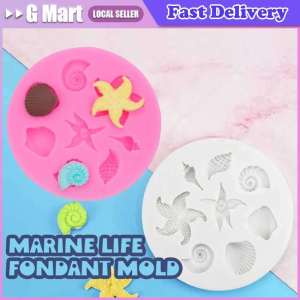 1PC Cake Decorating Mold Tools DIY Sea Creatures Conch Starfish Shell Fondant Cake Candy Silicone Molds Creative DIY Chocolate