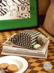 JOJOS L Vintage Short Velvet Tissue Box Car Versatile Luxury Living Room Storage Organizer European Style Household Accessories