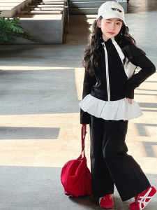 MPW | Fashionable Girls Outfit Set Spring Autumn Style Two-Piece Casual Workwear Pants Breathable Machine Washable Child Clothing