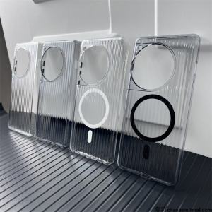 OnePlus 12 Magnetic Absorption Charging Lightweight Anti-slip Protective Case High Transparent Corrugated Full Edge Protection