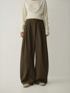 INSIS FEMME | Chic Chinese Style Side-Placket Wide Leg Pants