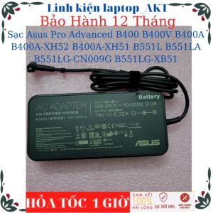 Sạc laptop Asus Pro Advanced B400 B400V B400A B400A-XH52 B400A-XH51 B551L B551LA B551LG-CN009G B551LG-XB51 Sạc Asus 19V 6.32A 130W chân kim nhỏ(4.5*3.0mm)