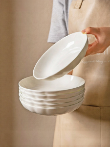 MODERN SWEETHOME | Premium Sensation Bone China White Ceramic Deep Dinner Plate