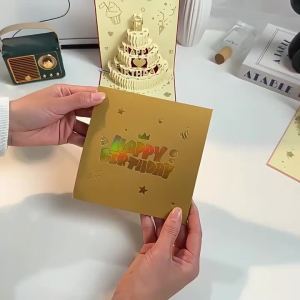Thiệp Chúc Mừng 3D Pop-up Thủ Công Kèm Phong Bì Cho Sinh Nhật Giáng Sinh Valentine Kỷ Niệm Đám Cưới - Nhiều Chủ Đề Đa Dạng