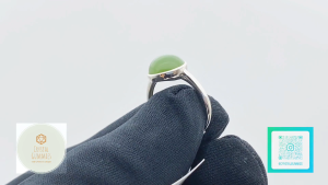 SG LOCAL - Authentic Hetian Jade 925 Silver Ring 和田玉碧玉925银戒子