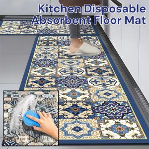 Kitchen Disposable Absorbent Floor Mat Home Entrance Door Mat Non-Slip And Oilproof Waterproof Carpet Mat