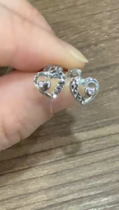 Poh Heng Jewellery 18K White Gold Heart Shaped Earrings *Online Exclusive*