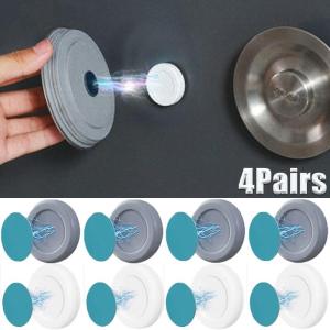 4Pairs Magnetic Hooks Wall Mount Strong Magnet Holder Hook for Fridge Sticker Remote Control Storage Holder Cabinet Home Organizer Hook