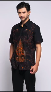 KEMEJA KANTOR BATIK PRIA HALUS LENGAN PENDEK TERBARU FASHION PRIA BAJU COWO MATARAM Gunungan Wayang HBMJ 135228