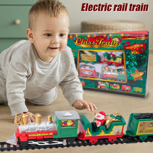 Christmas Electric Track Train Toy Set with Audio and Lighting DIY Assembly Small Train Track Toys for Children Christmas and New Year Gifts