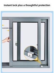MONLEYTA | Aluminum Alloy Window Limit Switch Fly Screen Lock Buckle Fixed Slide Children Safety Anti-Theft Device Manually Operated