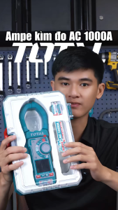 Ampe kìm đo AC 1000A TOTAL TMT7610001 kềm đo kỹ thuật hiển thị 6000 số đếm màn hiển thị màu VA kèm 3 pin AAA LR03