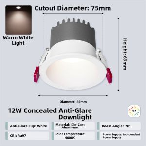 NVC | Anti-glare Downlight Spotlight Wash Light Cob