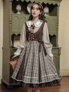 ชุดเดรสนักเรียนมัธยมปลายสไตล์วิทยาลัย ชุดเจ้าหญิงหลบหนีของดิสนีย์ ชุดเดรสโลลิต้า ชุดเดรสผู้หญิง ชุดเดรสผู้หญิงสั้น ชุดเดรสผู้หญิงฤดูใบไม้ผลิ