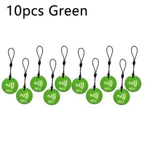 10pcs Ntag213 NFC Tag Lable Token With Rope RFID 13.56MHz 144 Bytes ISO14443A Epoxy Card 35mm Diameter For All NFC Enabled Phone