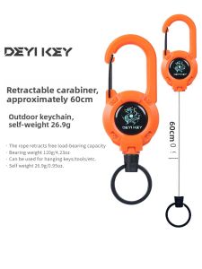 DEYIKEY | Extendable High Elasticity Keychain Steel Wire Rope Anti-Loss Long Line