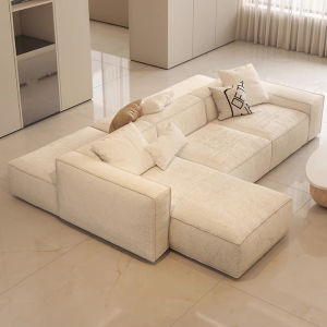 Nordic Simple Tofu Block Module Italian Normcore Modern Latex Faux Leather Cleaning-Free Combination Sofa