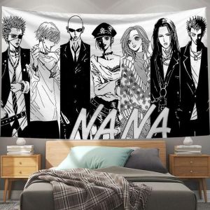 VIKAMA Cổ Điển Anime Nhật Bản Cô Gái Tấm Thảm Polyester Chống Thấm Nước Trang Trí Tường Cho Phòng Ngủ Phòng Khách Phòng Esports