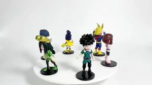 Bandai | 6pcs/Set Mini Cute Ver. PVC Action Figure My Hero Academia Boku No Hero Midoriya Bakugou Shoto Ochaco Gift Doll Model 8cm