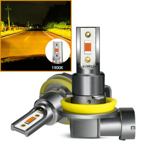 Plug & Play H11 H8 H9 H16 1900K 3200K 6000K 8000K Amber Golden Yellow White Blue 9005 9006 H10 LED for Car Front Fog Lights Bulb