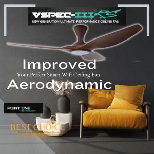 Po Eco Cyclone RS 3Blades Ceiling Fan + EC Motor + Smart Wifi fan 46/52/60in  + 26W OSRAM Dimmable 3 Tones LED Light - Google Tuya Smart life Alexa