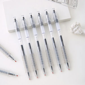 🔥chageey👍1Pcs Press Neutral Pen 0.5mm Ballpen Transparent Frosted Quick Drying Black Pen Student Answer Questions Pen Wholesale