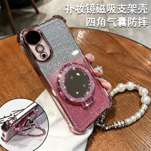 Luxury Cute Creative Phone Case for Vivos19 V2364A with Magnetic Absorption Pearl Bracelet Anti-Fall Protection Mirror Girls New Model