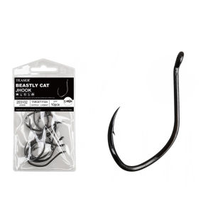 TEASER 10PCS/BAG Large-sized High-carbon Steel Reinforced Catfish Hook with Barbs Live Bait and Large Object Hook 203102