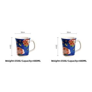 OMK American Style Underglaze Ceramic Dinnerware Set Dinner Plate Salad bowl Mug Tableware Set