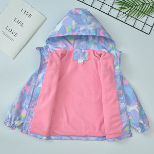 Áo Khoác Trẻ Em Mùa Thu Đông Có Lót Lông Cừu Áo Khoác Ngoài Trẻ Em Trung Niên Và Lớn Thời Trang Mới Có Lót Cotton