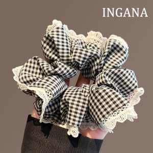 Ballet Style Womens Hair Ties East Gate Quality Pleated Color Block Plaid Hair Bands for Bun Stying Fresh Outing Fashionable