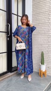 PROMO FREE ONGKIR Baju Gamis Muslimah Kaftan Batik Cap Rayon Tebal Premium Murah Terlaris Terbaru