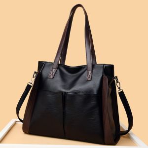 IELGY Fashionable large capacity soft leather bag for middle-aged women new handbag one shoulder crossbody bag