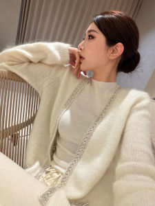 SHANGSHA | Korean Style Unique Casual Lazy Feel White Knit Cardigan Summer