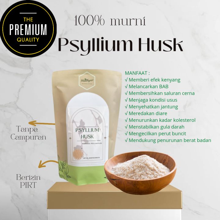 Healthyver PSYLLIUM HUSK 100gr Fiber drink FINE HALUS KETO SUMBER SERAT