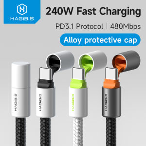 Hagibis | Hagibis USB C to USB C Cable With Protective Cap 240W Type C Cable PD 3.1 Fast Charging Cord for iPhone 16/17 Macbook Pro iPad