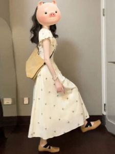 CHANGTONG | Dopamine French Beautiful Waist-Cinching Dress