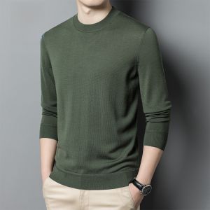 ROMON | Romon Mens Knitted Sweater Winter Fashion City Style Long Sleeve Thickened Woolen Red Color For New Years Celebration