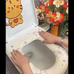 【ส่งใน24 ชม】ฝารองนั่งชักโครกฝารองนั่งชักโครก ลายการ์ตูน กันน้ํา รูปตัว Uพร้อมที่จับ แผ่นรองชักโครกToilet seat