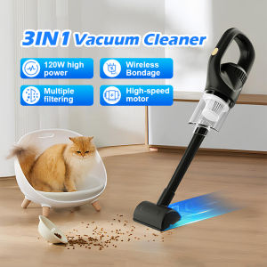 Car Vacuum Cleaner Wet and Dry Handheld Vacuum Cleaner Cordless 120w Rechargeable for Car Home bed