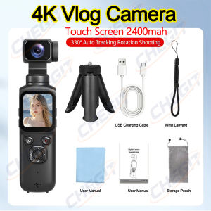 4K Action camera with 330° Face Tracking Gimbal Stabilizer 1.72 Inch Touch Screen Digital pocket cameras Pc Camera For Live