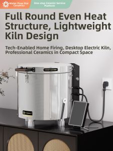 High & Medium Temperature Intelligent Desktop Kiln 10A Socket