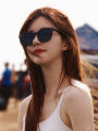 Zhao Lusi Same Style Sunglasses Women's Square Small Face Sun-Proof GM Retro Glasses Minimalist Small Frame UV-Proof Sunglasses. 
