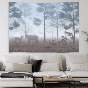 VIKAMA Rừng Sương Mù Tấm Thảm Sợi Polyester Treo Tường Cho Phòng Ngủ Phòng Khách Trang Trí Nhà Chống Thấm Nước Chống Bụi Bẩn