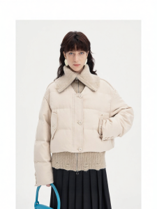 Warm White Duck Down Two-piece Short Padded Jacket Set